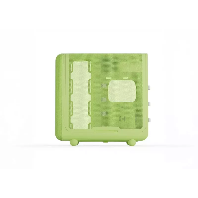 Mid Tower korpusas HYTE X50 Matcha Milk — ATX/mATX/Mini-ITX palaikymas, grūdintas stiklas, priekinis I/O