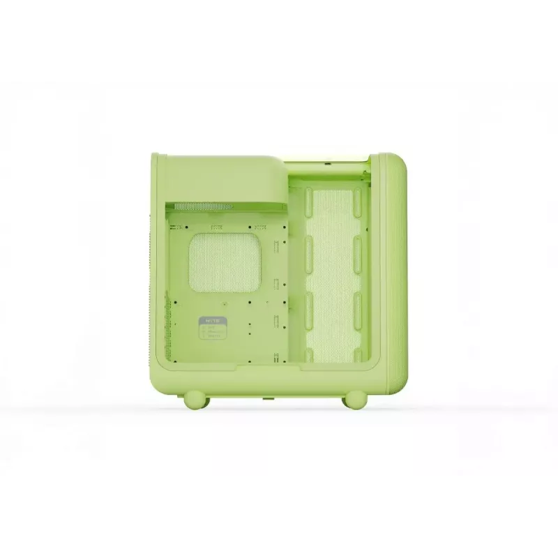 Mid Tower korpusas HYTE X50 Matcha Milk — ATX/mATX/Mini-ITX palaikymas, grūdintas stiklas, priekinis I/O