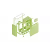 Mid Tower korpusas HYTE X50 Matcha Milk — ATX/mATX/Mini-ITX palaikymas, grūdintas stiklas, priekinis I/O