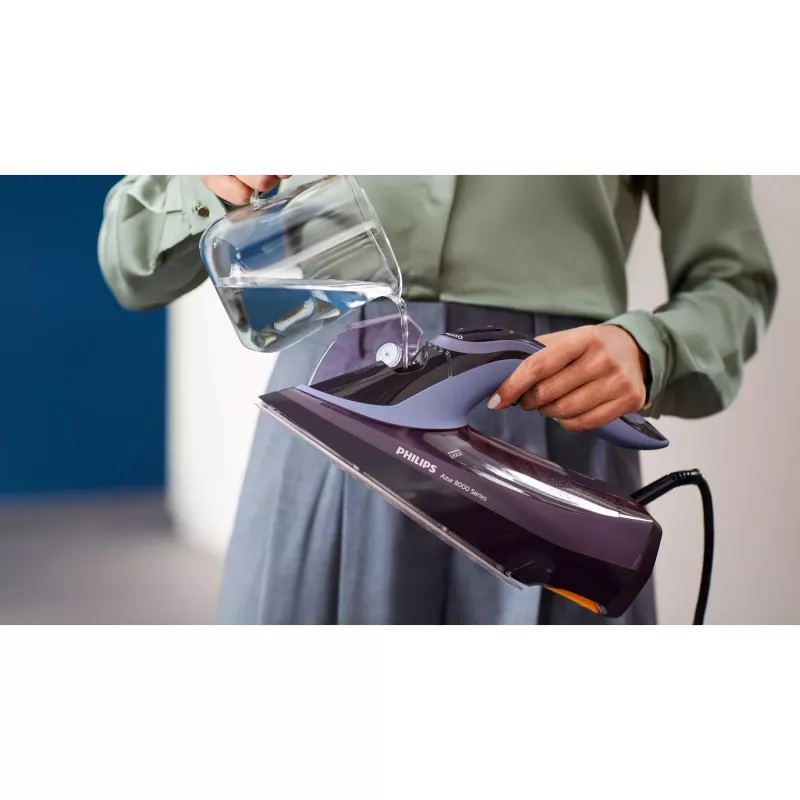Philips 8000 serijos DST8021/30 lygintuvas Garinis lygintuvas SteamGlide Elite padas 3000 W Violetinė