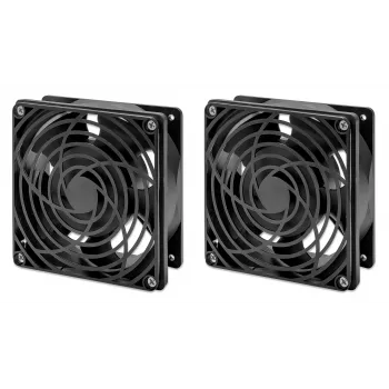 Intellinet 2 ventiliatorių vėdinimo įrenginys 19 colių sieninėms spintoms, tvirtinamas ant stogo, 1,8 m maitinimo laidas su EU CEE 7/7 kištuku, formato 120 x 120 mm, įžeminimo komplektas komplekte, juodas