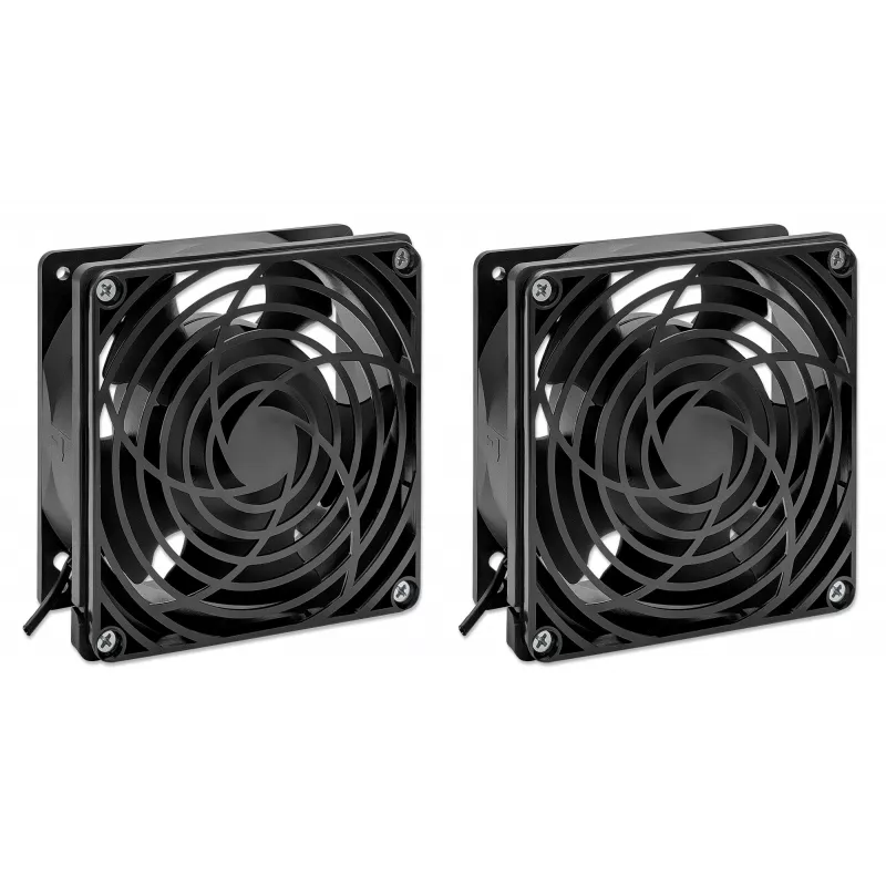 Intellinet 2 ventiliatorių vėdinimo įrenginys 19 colių sieninėms spintoms, tvirtinamas ant stogo, 1,8 m maitinimo laidas su EU CEE 7/7 kištuku, formato 120 x 120 mm, įžeminimo komplektas komplekte, juodas