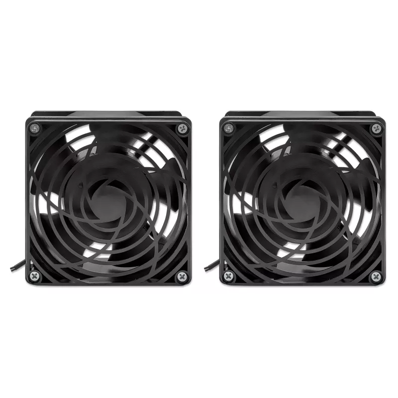Intellinet 2 ventiliatorių vėdinimo įrenginys 19 colių sieninėms spintoms, tvirtinamas ant stogo, 1,8 m maitinimo laidas su EU CEE 7/7 kištuku, formato 120 x 120 mm, įžeminimo komplektas komplekte, juodas