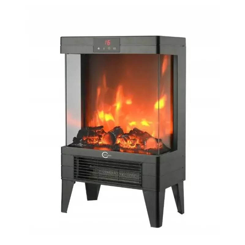 Elektrinis šildytuvas Carruzzo Q20P alyvinis radiatorius, 1800W, 15–45°C, stiklo korpusas, nuotolinio valdymo / programėlės / lietimo valdymas, laikmatis 1–12 val., sieninis arba pastatomas ant grindų, juodas