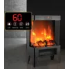 Elektrinis šildytuvas Carruzzo Q20P alyvinis radiatorius, 1800W, 15–45°C, stiklo korpusas, nuotolinio valdymo / programėlės / lietimo valdymas, laikmatis 1–12 val., sieninis arba pastatomas ant grindų, juodas