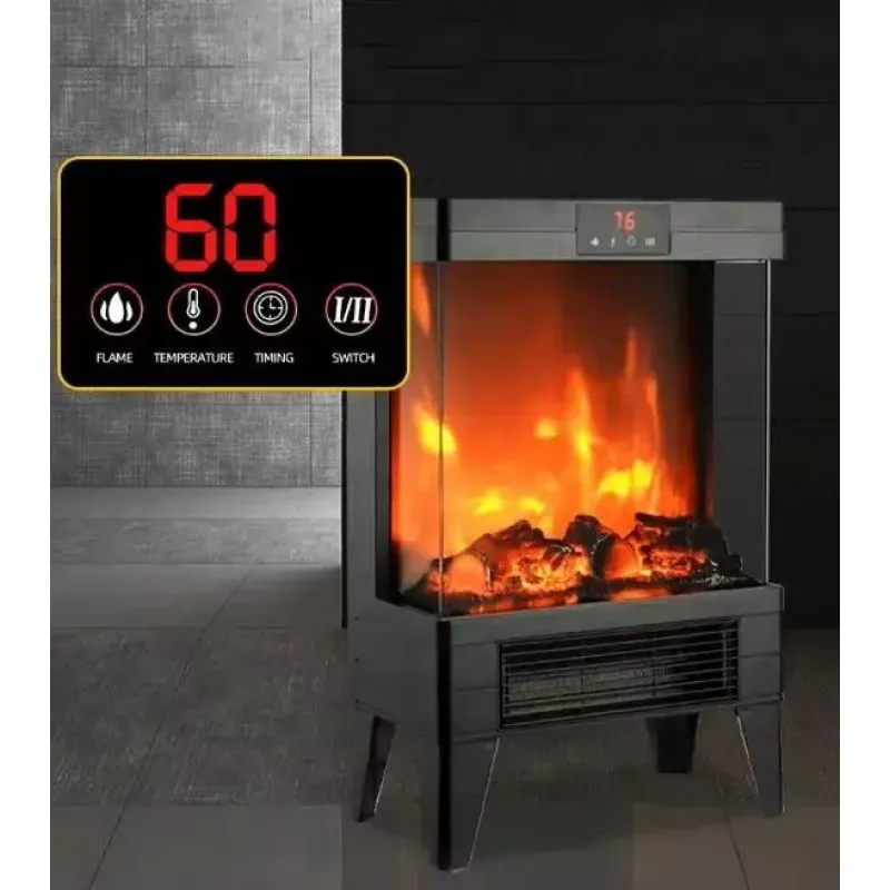 Elektrinis šildytuvas Carruzzo Q20P alyvinis radiatorius, 1800W, 15–45°C, stiklo korpusas, nuotolinio valdymo / programėlės / lietimo valdymas, laikmatis 1–12 val., sieninis arba pastatomas ant grindų, juodas