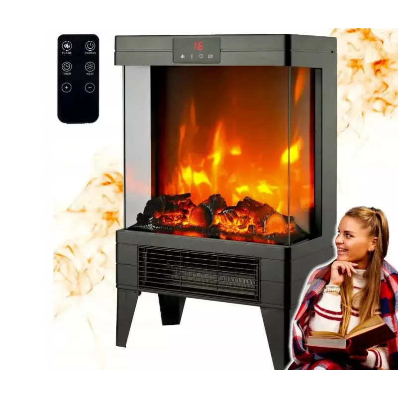 Elektrinis šildytuvas Carruzzo Q20P alyvinis radiatorius, 1800W, 15–45°C, stiklo korpusas, nuotolinio valdymo / programėlės / lietimo valdymas, laikmatis 1–12 val., sieninis arba pastatomas ant grindų, juodas
