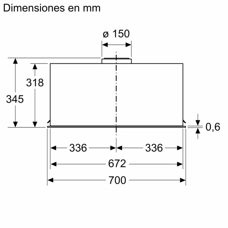 Bosch Serie 8 DLN78PC60 gartraukis įmontuojamas juodas 590 m³/h