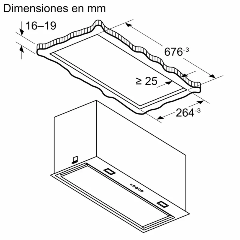 Bosch Serie 8 DLN78PC60 gartraukis įmontuojamas juodas 590 m³/h