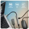 USB šakotuvas AXAGON HUE-STA — 4 prievadų aliumininė juostelė, 1× USB-A 5Gbps + 2× USB-A ir 1× USB-C 480Mbps, USB-A priegloba, pilka