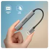 USB šakotuvas AXAGON HUE-STA — 4 prievadų aliumininė juostelė, 1× USB-A 5Gbps + 2× USB-A ir 1× USB-C 480Mbps, USB-A priegloba, pilka
