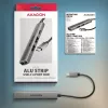 USB šakotuvas AXAGON HUE-STC, 4 prievadų aliuminio juosta, 1x USB-A 5Gbps + 2x USB-A ir 1x USB-C 480Mbps, USB-C šeimininkas, 12 cm kabelis, pilka