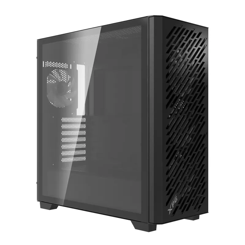XPG VALOR AIR PRO vidutinio dydžio korpusas, Midi Tower, PC, juoda, ATX, EATX, micro ATX, Mini-ATX, SPCC, grūdintas stiklas, įvairiaspalvis