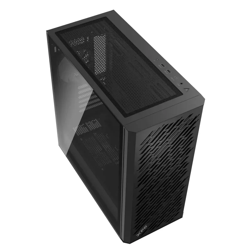 XPG VALOR AIR PRO vidutinio dydžio korpusas, Midi Tower, PC, juoda, ATX, EATX, micro ATX, Mini-ATX, SPCC, grūdintas stiklas, įvairiaspalvis
