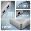 Axagon HMC-CUB83X2 USB 10 Gbps šakotuvas, 2x USB-A, USB-C, HDMI ir DP 4k/144Hz, RJ-45, PD 100 W