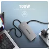 Axagon HMC-CUB83X2 USB 10 Gbps šakotuvas, 2x USB-A, USB-C, HDMI ir DP 4k/144Hz, RJ-45, PD 100 W