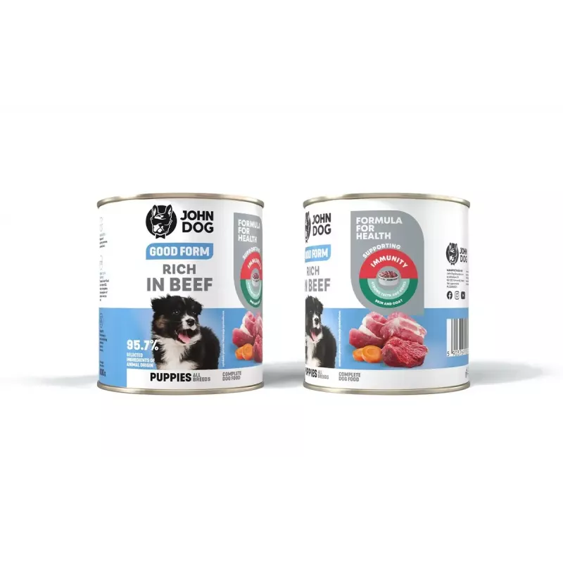 John Dog Good Form Puppy Beef šlapias šunų maistas 800 g