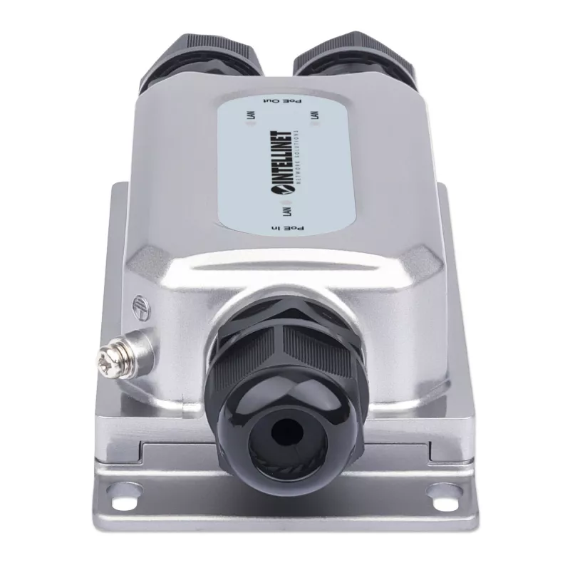 Intellinet 2-Port Outdoor Vandalproof Gigabit PoE++ Extender, Two 30 W Ports, Extends PoE up to 100 m (328 ft.), 60 W Power Budget, IEEE 802.3bt (4PPoE) Compliant, IP67 Waterproof, IK10-rated, Metal Housing