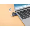 Manhattan USB-A / USB-C combo Multi-Card Reader/Writer, 5 Gbps (USB 3.2 Gen1 aka USB 3.0), Male to microSD and SD/MMC Slots, Mini Format, SuperSpeed USB, Windows or Mac, Juoda/Transparent, Three Year Warranty