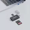 Manhattan USB-A / USB-C combo Multi-Card Reader/Writer, 5 Gbps (USB 3.2 Gen1 aka USB 3.0), Male to microSD and SD/MMC Slots, Mini Format, SuperSpeed USB, Windows or Mac, Juoda/Transparent, Three Year Warranty