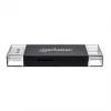 Manhattan USB-A / USB-C combo Multi-Card Reader/Writer, 5 Gbps (USB 3.2 Gen1 aka USB 3.0), Male to microSD and SD/MMC Slots, Mini Format, SuperSpeed USB, Windows or Mac, Juoda/Transparent, Three Year Warranty