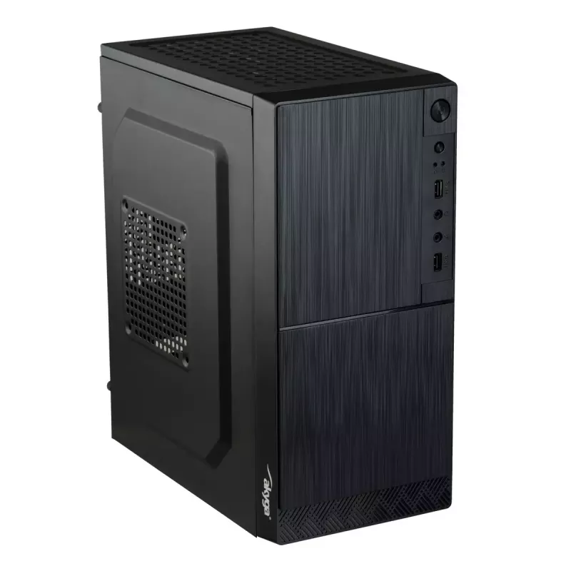 PC case Akyga AK35BK Micro Tower, Micro-ATX/Flex-ATX/Mini-ITX, maks. GPU 25 cm, maks. CPU aušintuvas 14 cm, 2×3,5 col. + 2×2,5 col. lizdai, USB 2.0×2, juoda