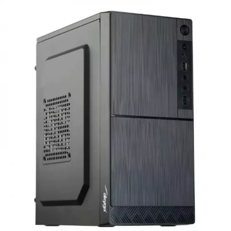 PC case Akyga AK35BK Micro Tower, Micro-ATX/Flex-ATX/Mini-ITX, maks. GPU 25 cm, maks. CPU aušintuvas 14 cm, 2×3,5 col. + 2×2,5 col. lizdai, USB 2.0×2, juoda