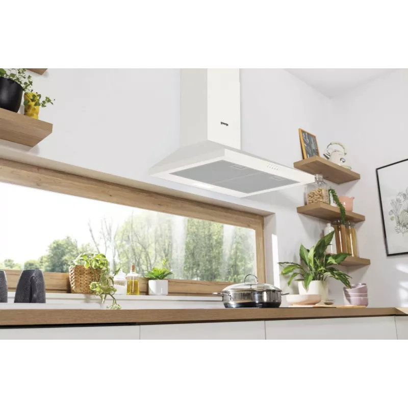 Gorenje KH60A F2LB WH WHC629E4W RL_G400, 450 m³/h, Recirkuliacinis / Su oro ištraukimu, C, A, B, 65 dB