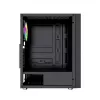 PC Case GEMBIRD Fornax 2500 Midi Tower Juoda — ATX/ITX support, tempered glass, RGB, 3x120mm front, 2x2.5 inch bays