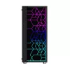 PC Case GEMBIRD Fornax 2500 Midi Tower Juoda — ATX/ITX support, tempered glass, RGB, 3x120mm front, 2x2.5 inch bays