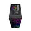 PC Case GEMBIRD Fornax 2500 Midi Tower Juoda — ATX/ITX support, tempered glass, RGB, 3x120mm front, 2x2.5 inch bays