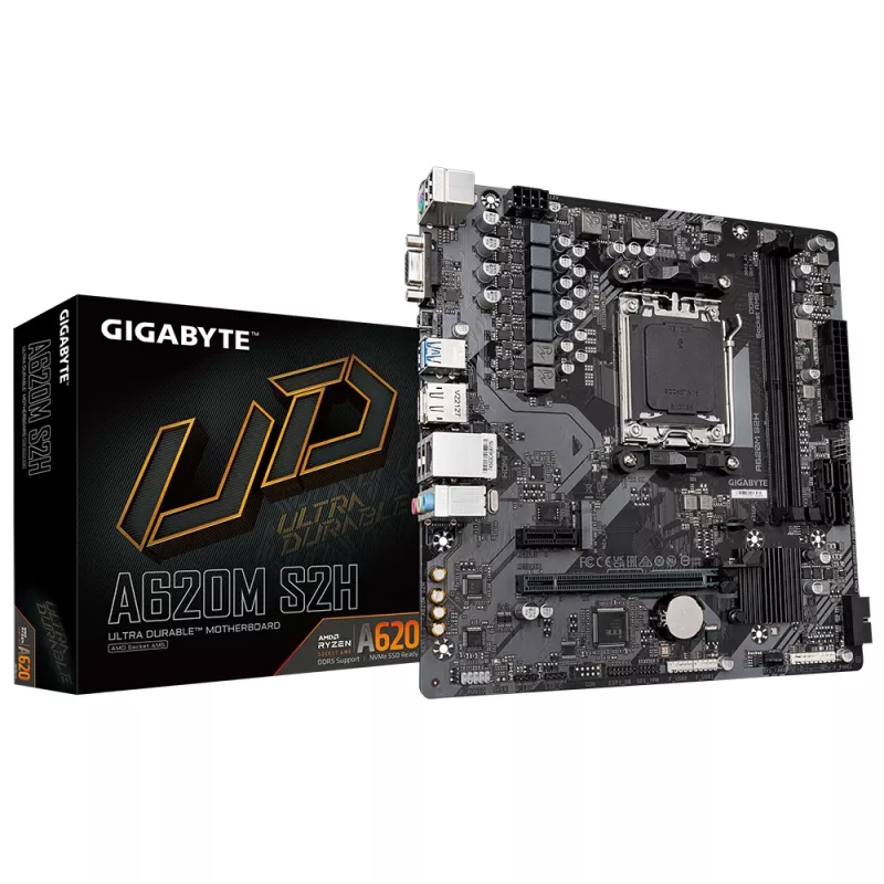 Pagrindinė plokštė GIGABYTE A620M S2H, A620, AM5, Micro ATX