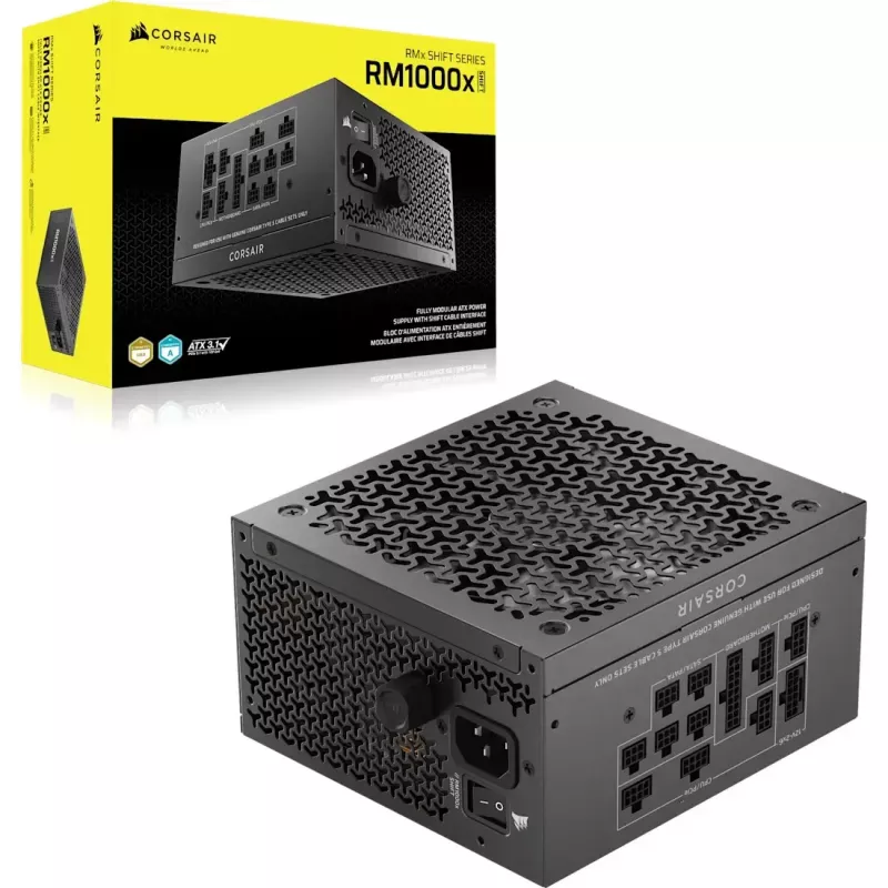 Maitinimo blokas CORSAIR RMx Shift Series RM1000x 1000W ATX 24 kontaktų 80 PLUS Gold, juodas, 140 mm ventiliatorius