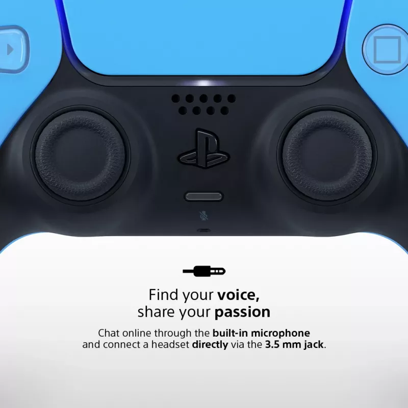 Žaidimų pultelis Sony DualSense v3 Mėlynas — Bluetooth/USB, USB-C, įmontuota baterija, suderinamas su PlayStation 5