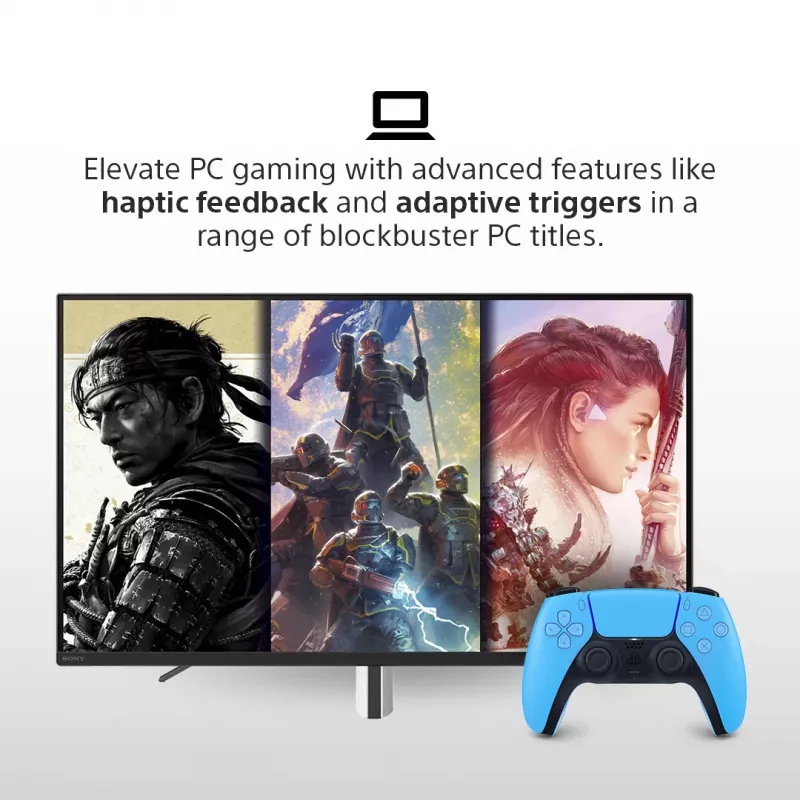 Žaidimų pultelis Sony DualSense v3 Mėlynas — Bluetooth/USB, USB-C, įmontuota baterija, suderinamas su PlayStation 5