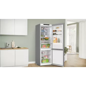 Bosch Serie 6 KGN49LBCF šaldytuvas-šaldiklis Pastatomas 440 L Juoda