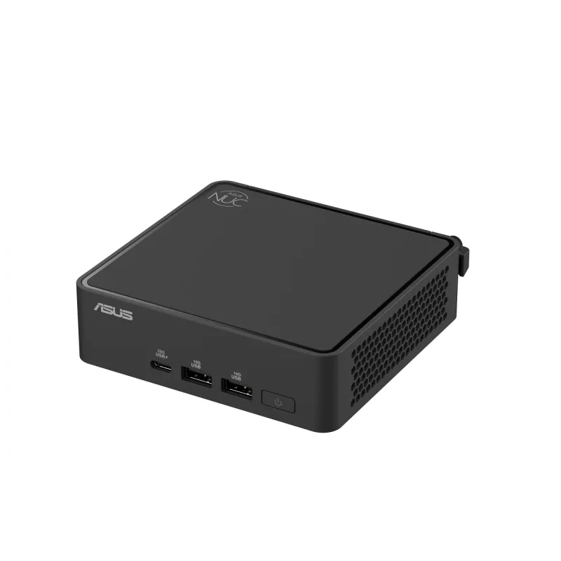 „Mini PC“ plika sistema ASUS NUC 15 Pro RNUC15CRKV700002 — „Intel Core Ultra 7 265H“, 16 branduolių (6P+8E), „Intel Arc 140T“, DDR5 SO-DIMM iki 96 GB, „Wi‑Fi 7“, 2×HDMI 2.1, „Thunderbolt 4“