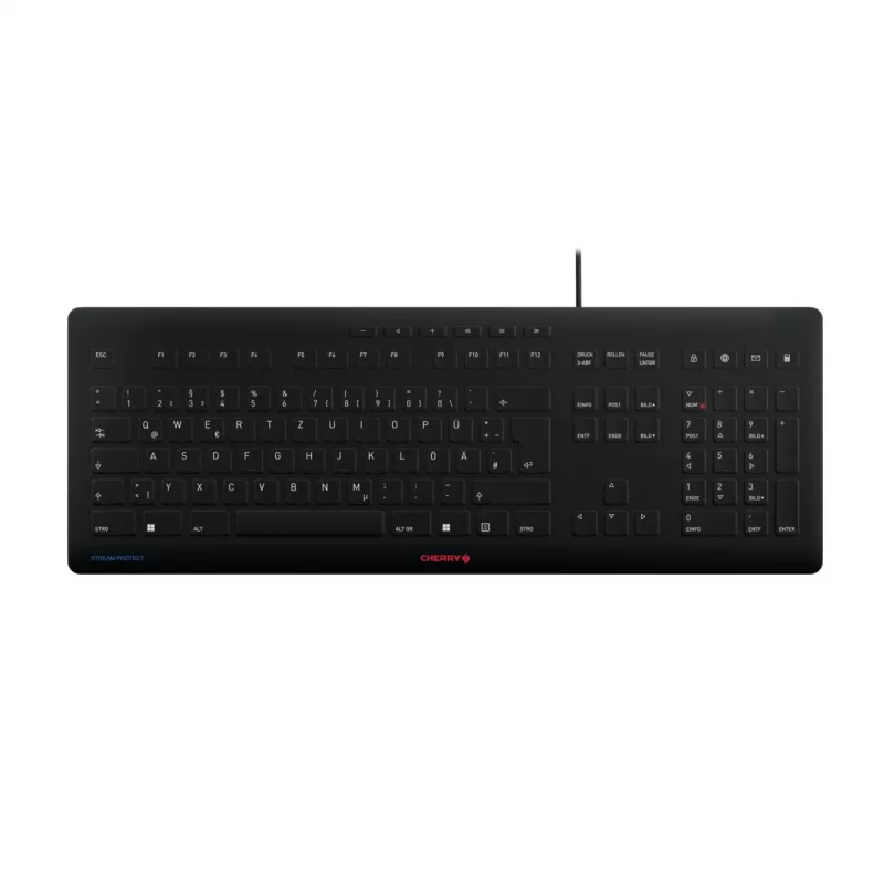 Klaviatūra CHERRY Stream JK-8502DE-2 USB QWERTZ vokiška juoda laidinė 115 klavišų