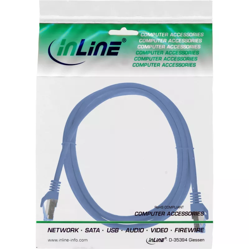 InLine 72603B tinklo kabelis mėlynas 3 m Cat6a S/FTP (S-STP)