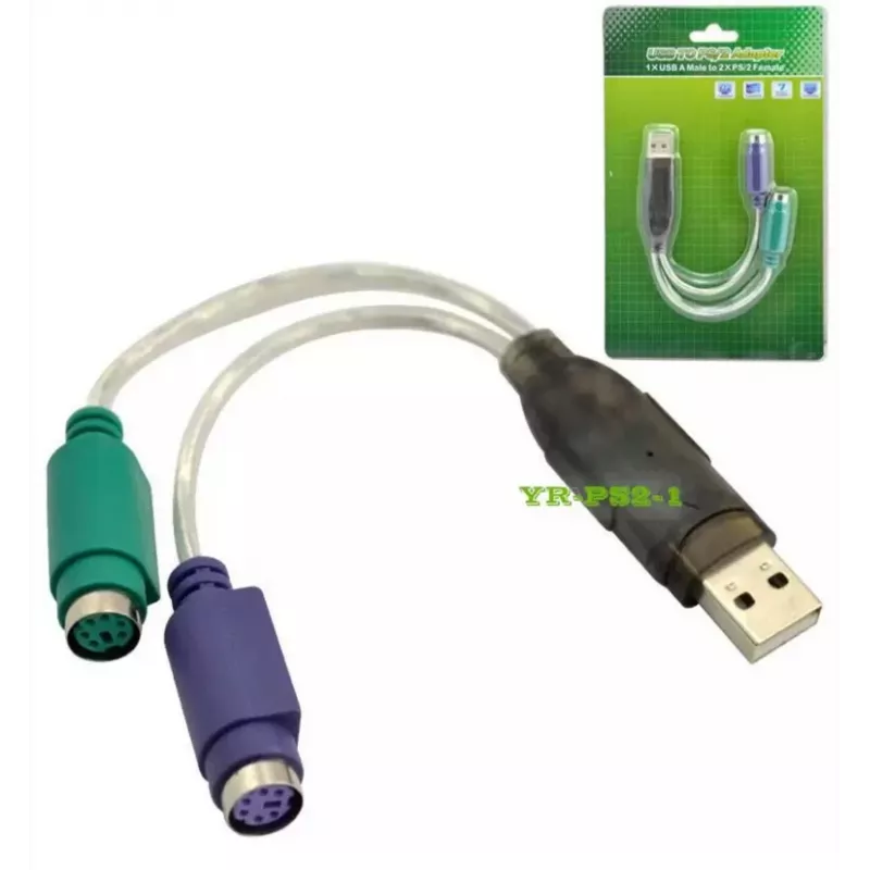 Microconnect USBA2PS2 PS/2 laidas 0,3 m 2x 6 kontaktų Mini-DIN USB A Pilka