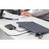 Manhattan USB-C dokas / stotelė su kortelių skaitytuvu ir MST, prievadai (x7): Ethernet, HDMI (x2 4k@60Hz), USB-A (x3) ir USB-C, su energijos tiekimu (PD) 100W - reikalingas išorinis USB-C įkroviklis (nepridedamas). Maitinamas per USB (nereikalingas išorinis maitinimo šaltinis), kai PD nenaudojamas