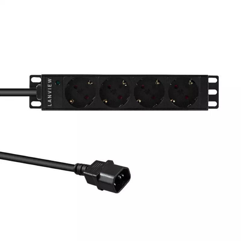 Rack PDU Lanview LVR-2MSCH-SCH-C13-4 — Lanview maitinimo skirstymo blokas LVR-2MSCH-SCH-C13-4