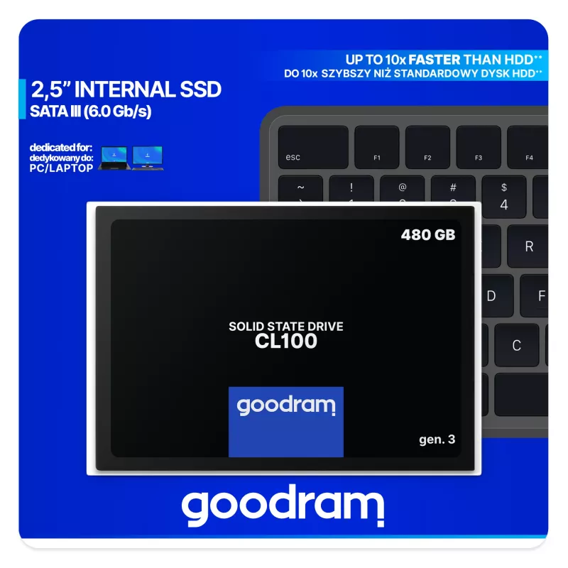 Goodram CL100 gen.3 480 GB 2.5 colio Serial ATA III 3D NAND