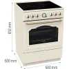 Gorenje GECS6B70CLI Laisvai pastatoma viryklė Keraminė kaitlentė Smėlio spalva