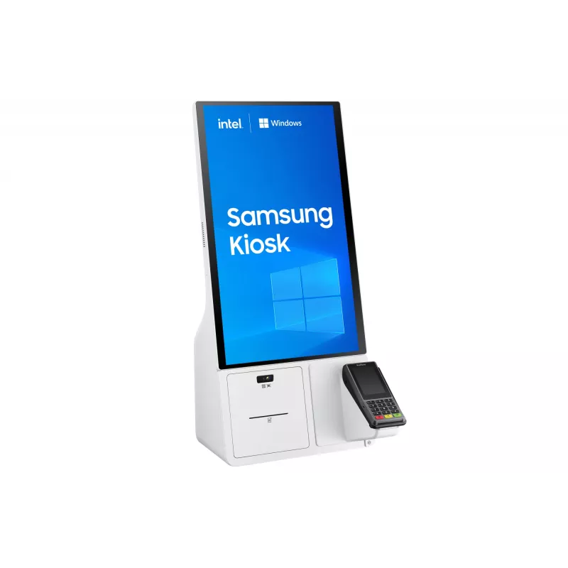 Samsung KM24C-C kiosko dizaino 61 cm (24 colių) LED 250 cd/m² Full HD baltas jutiklinis ekranas įmontuotas procesorius Windows 10 IoT Enterprise 16/7