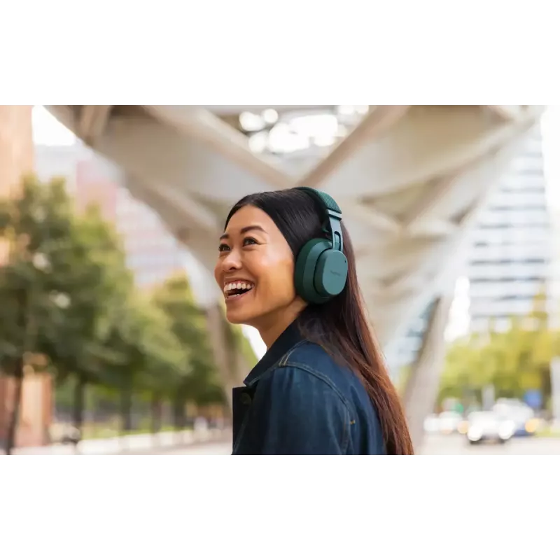 Belaidės ant galvos dedamos ausinės Fairphone Fairbuds XL — Bluetooth, USB-C, skambučiai ir muzika, 20–20000 Hz, 10 m diapazonas, žalia