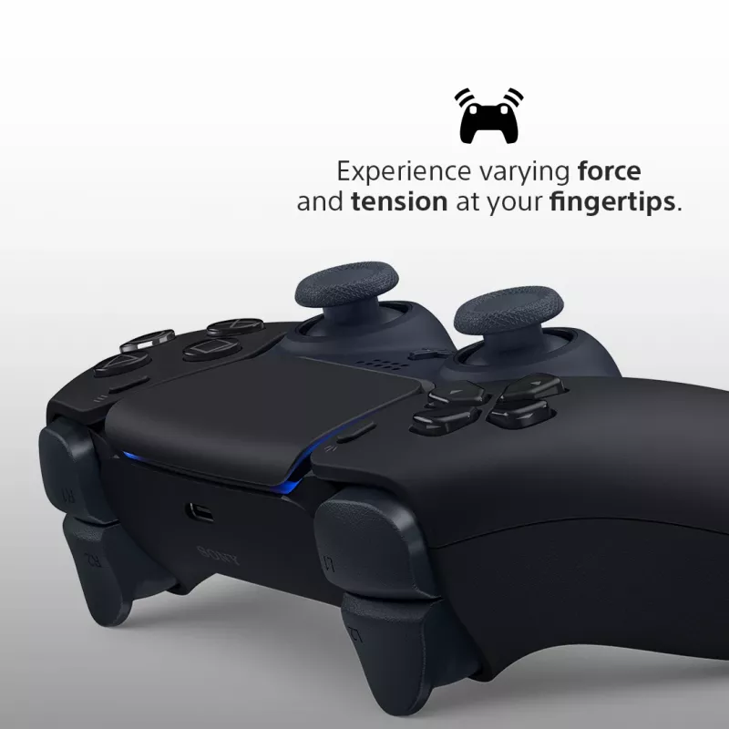 Žaidimų pultas Sony DualSense v3 Juoda — „Bluetooth“/USB, PS5, įmontuota baterija, USB-C, laidinis ir belaidis