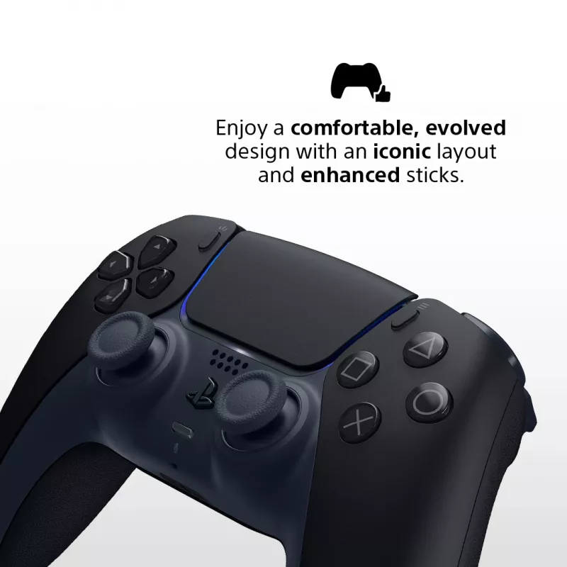 Žaidimų pultas Sony DualSense v3 Juoda — „Bluetooth“/USB, PS5, įmontuota baterija, USB-C, laidinis ir belaidis