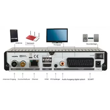 Skaitmeninis imtuvas DigitalBox IMPERIAL T2 IR Juoda