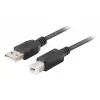 USB 2.0 kabelis LANBERG CA-USBA-15CU-0030-BK, USB A į USB B, 3 m, juodas
